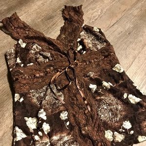 NWT Classic Lace Tank with Floral + Paisley Print